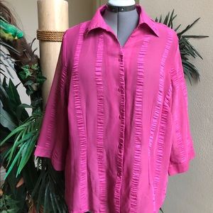🇺🇸 AVENUE Fuchsia Pink Blouse, Size 14/16